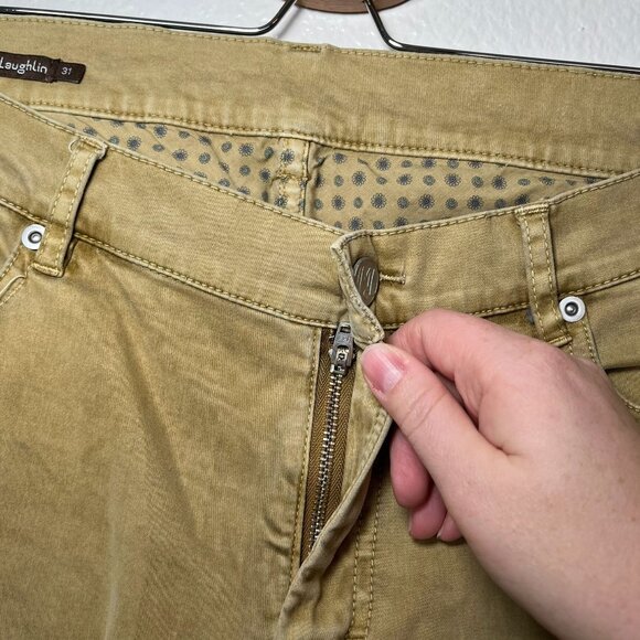 J. McLaughlin Womens Khaki Mustard Yellow Causal Pants Size 31 Slim Fit - Picture 11 of 13